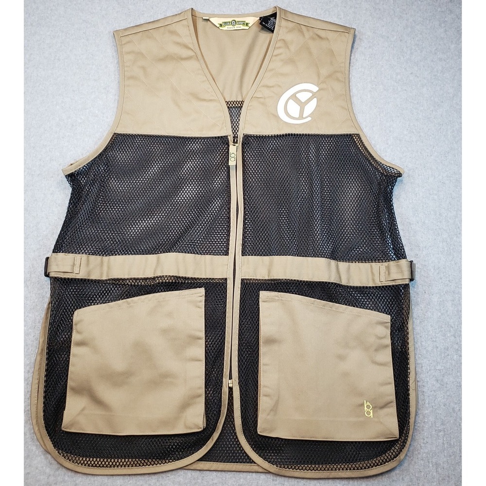 Bob Allen Mesh Shooting / Hunting Vest Mens Tan Black Size‎ L Dual Pad